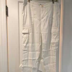 Ralph Lauren White Linen Casual Pants Very Comfortable Goes With Everything EUC.